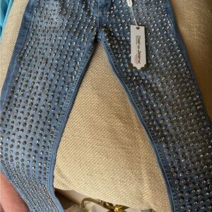 Denim Jeans Blue Studded Women's Jeans